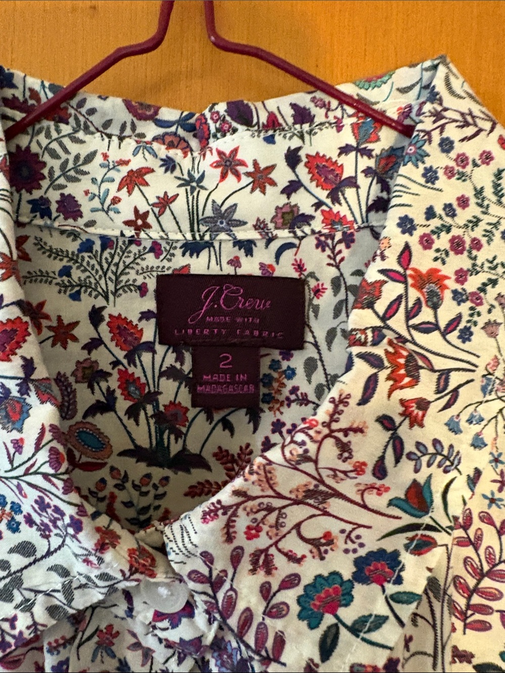 J. Crew Liberty Fabric Floral Button-Up in White with Multicolor Print - Picture 2 of 2